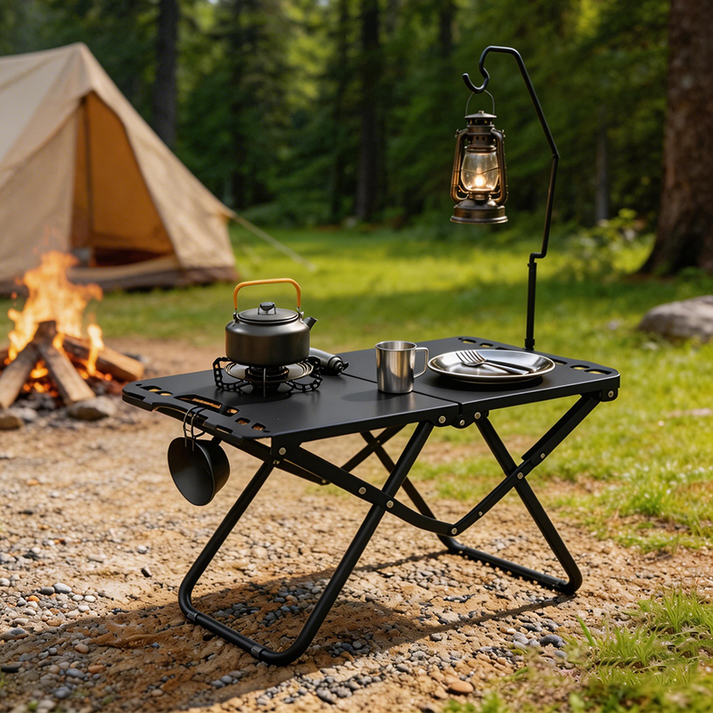 콜콜러브 아웃도어 접이식 캠핑 테이블 낚시 피크닉 가정용 미니테이블 + 조명스탠드 +  수납가방