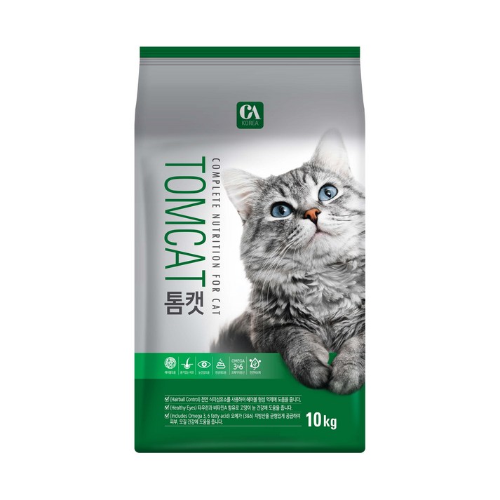 톰캣 10kg 전연령 고양이 사료  헤어볼 억제 및 눈건강에 도움이 되는 사료, 1개, 10kg