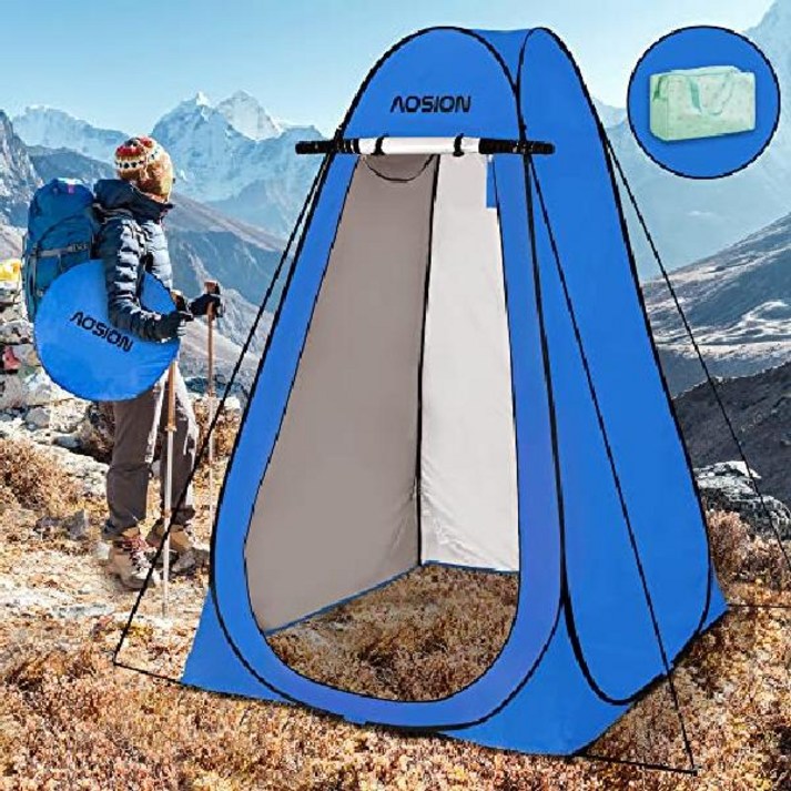 AOSION-캠핑 샤워 텐트 팝업 변경 캠핑을 위한 휴대용 여분의 키가 큰  야외 탈의실 운반 가방 목욕  캠핑 하이킹. (녹색)