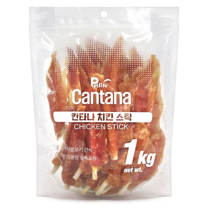 칸타나 치킨 대용량강아지간식, 1개, 1kg, 치킨스틱닭갈비