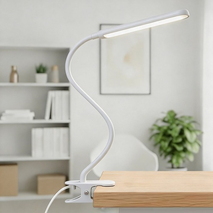 H HNMA HN 클립형 LED 데스크스탠드 단계조광 조색 눈보호 USB 급전 설날