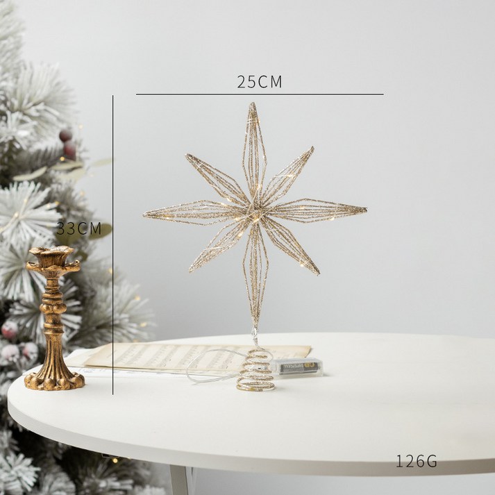 크리스마스 트리탑별 발광 장식품 조명별 led 트리별 골드별 산타별 다종류 오너먼트