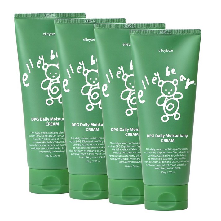 엘리베어 DPG 비건 모이스처라이징 크림 200g 온가족 고보습 무향 타마누오일, 4개, 200ml