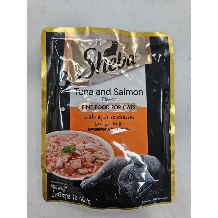 쉬바 고양이 주식 파우치, 70g, 1개, 연어 쉬바 고양이 주식 파우치, 70g, 1개, 연어