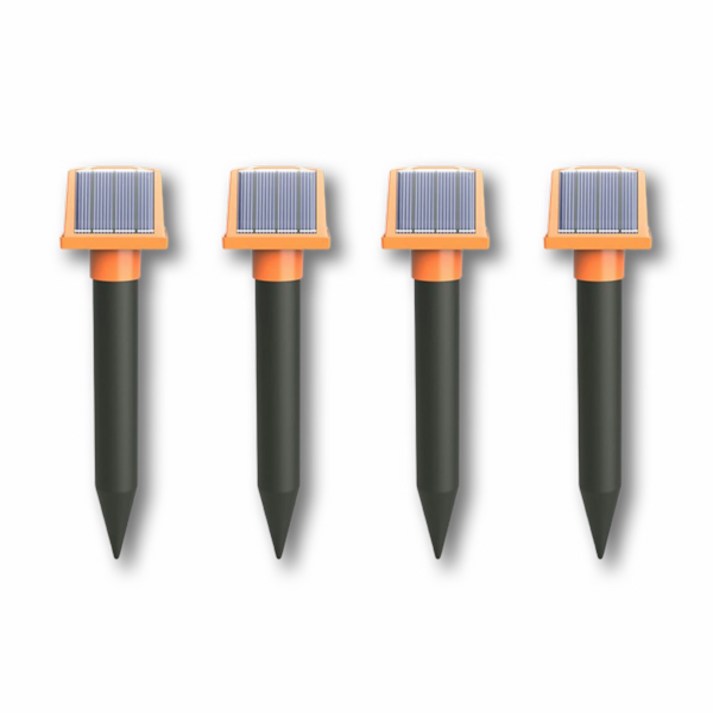 태양농부 태양광 충전 점등 LED 두더지퇴치기 4개 유해동물 뱀 쥐 고라니 강력 초음파 B148
