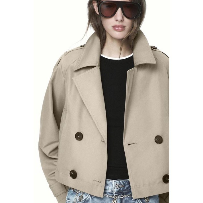 ZARA 자라 더블브레스트 숏 트렌치코트 3046259 3046/259