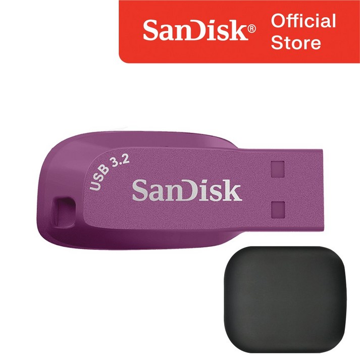 샌디스크 울트라 쉬프트 CZ410 USB 3.2 메모리  USB 보관 케이스, 128GB, 퍼플
