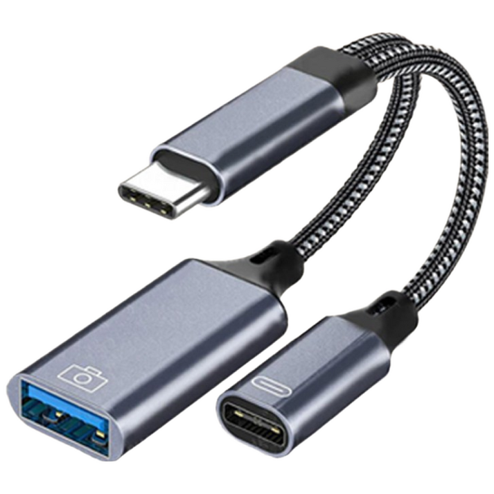 (쿠오) 휴대폰 태블릿 C TO C타입 충전 + USB OTG 변환젠더 케이블 CUO-C-1, 1개, (쿠오) C-CUO 변환 케이블, 13.5cm
