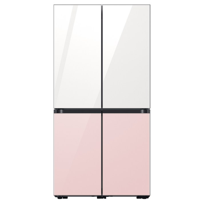 삼성전자 BESPOKE 프리스탠딩 4도어 냉장고 RF85B911155 875L 방문설치, 글램 화이트 + 글램 핑크, RF85B911155