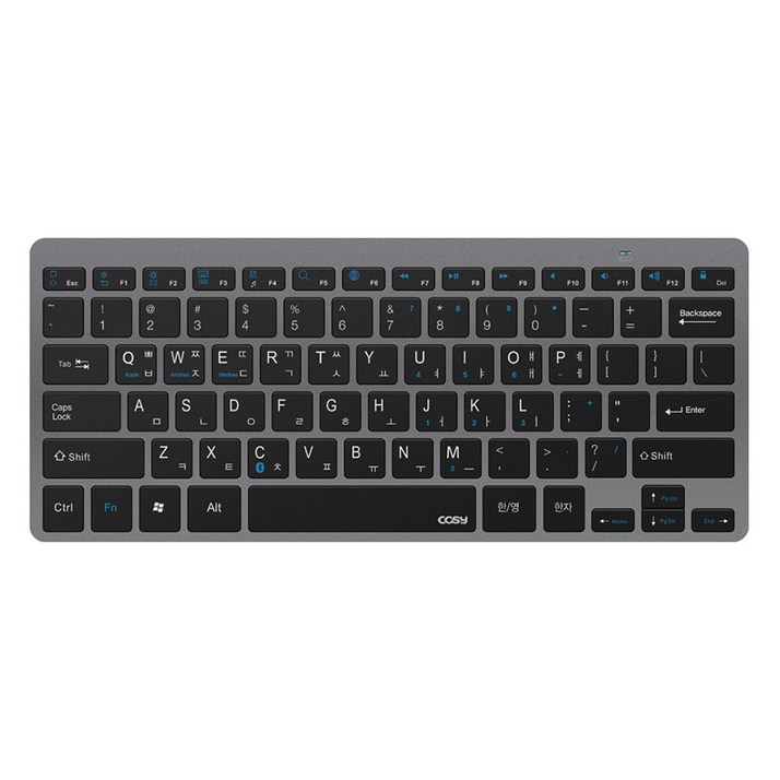 코시 블루투스 멀티페어링 무선 텐키리스 키보드, 그레이, KB4120BT, 기타