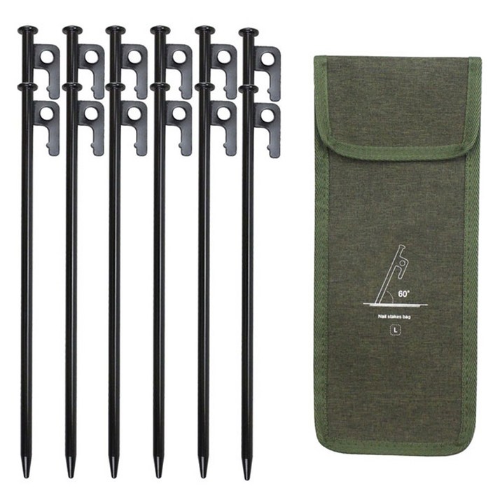 하이퍼플래닛 캠핑 단조팩 30cm x 12p + 콤팩트 하드 파우치 세트