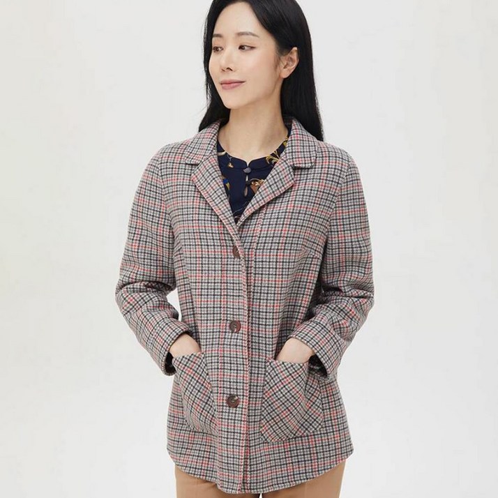 크로커다일레이디 체크 핸드메이드 하프코트 CLBSCT101