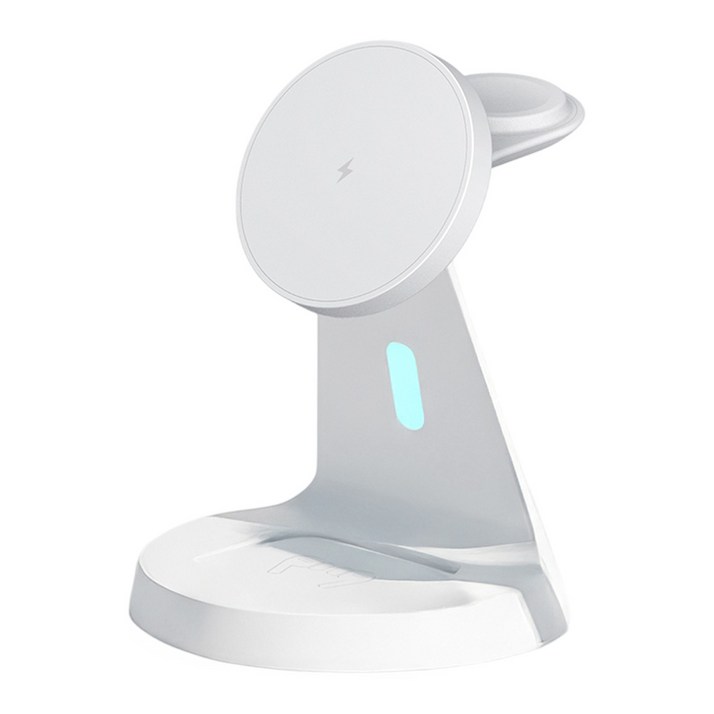 뉴클 3IN1 맥세이프 마그네틱 무선 고속충전 스탠드 충전기, 화이트