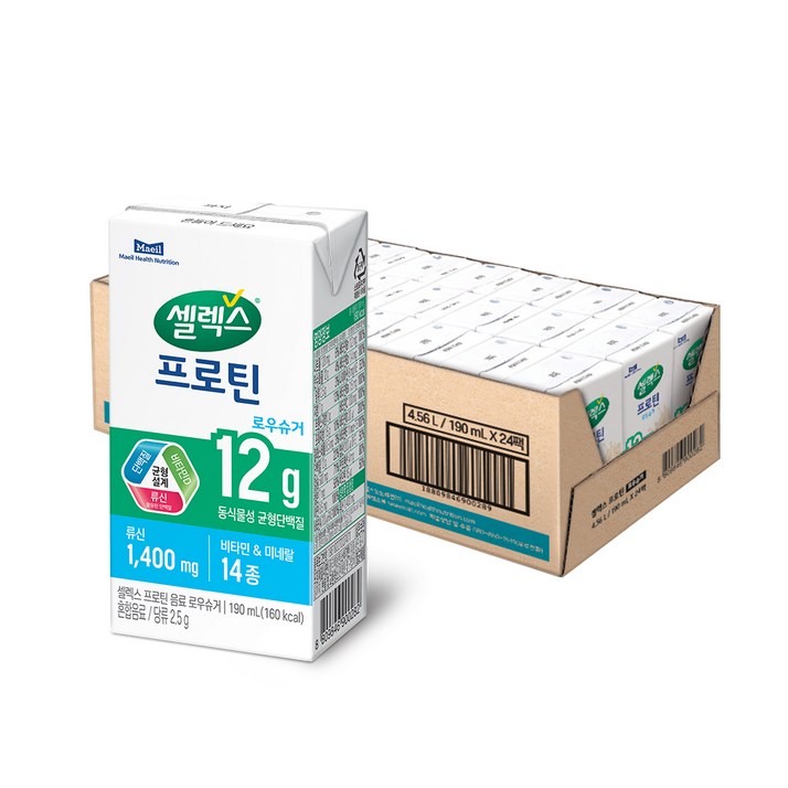 셀렉스 프로틴 로우슈거 음료, 190ml, 24개 셀렉스 프로틴 로우슈거 음료, 190ml, 24개