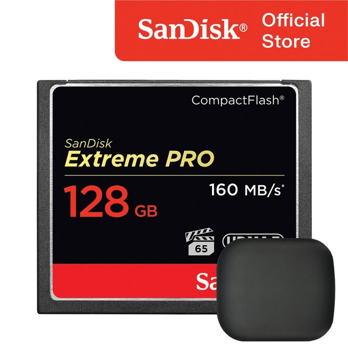 샌디스크 익스트림 프로 CF카드 카메라 메모리 메모리 보관 케이스, 128GB, 1개