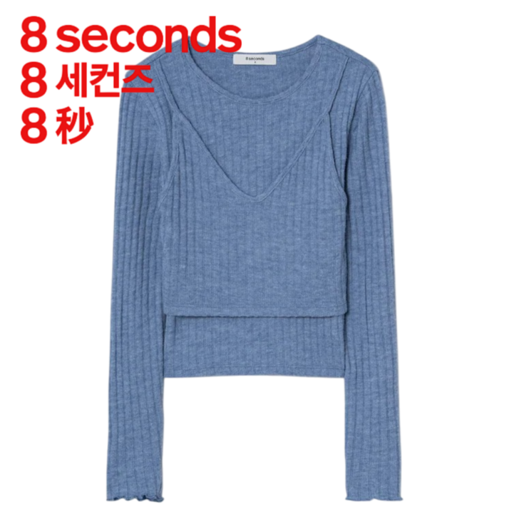 [백화점정품] 에잇세컨즈 여성 티셔츠 캐주얼 레이어드 긴소매 데이트룩 오피스룩 캠퍼스룩