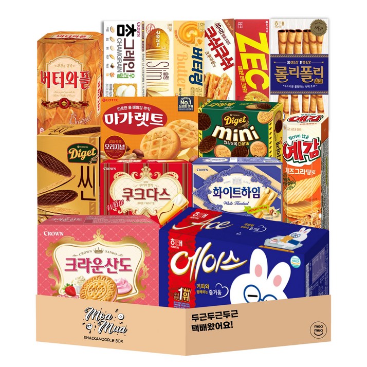 모아무아 다양하게 골라담은 사무실 비스킷 15종세트, 1개