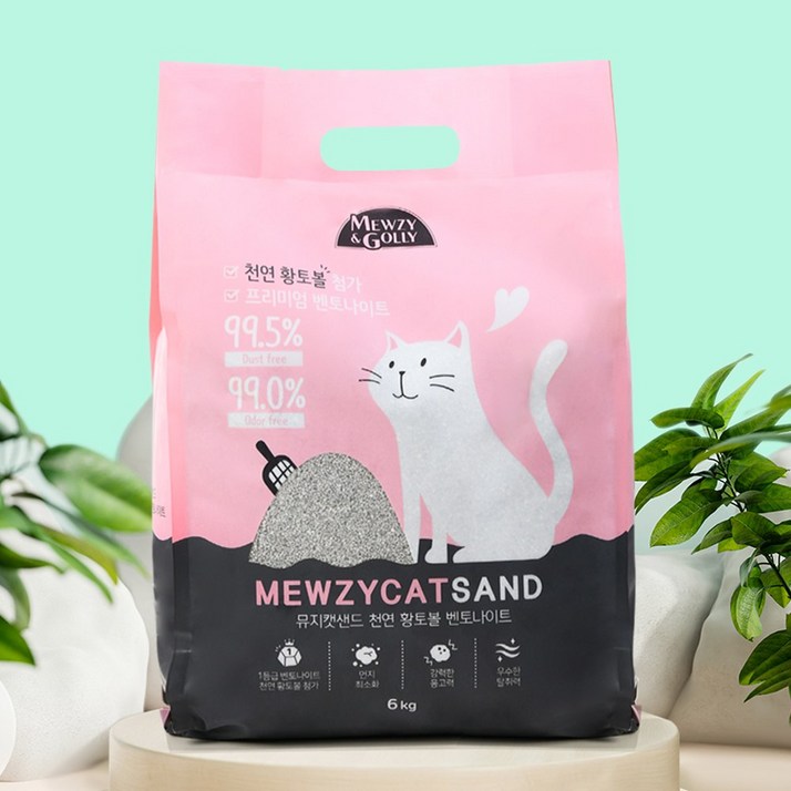 뮤지캣샌드 황토볼 먼지없는 벤토나이트, 6kg, 3개