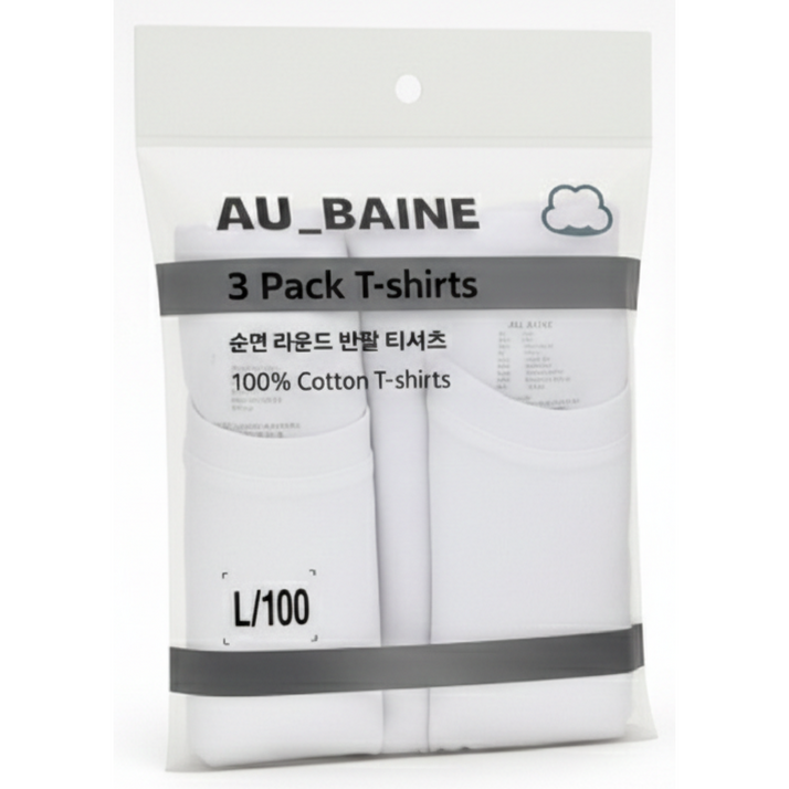 순면 라운드 반팔 티셔츠 3팩 30수 코마사 면티 튜블러티셔츠