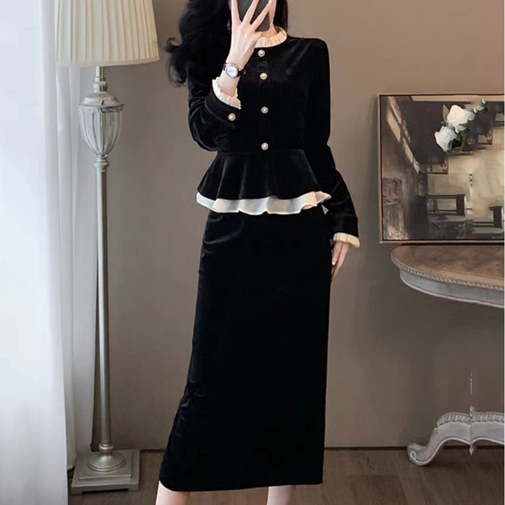 여성투피스 여성세트 셔츠  스커트 롱스커트 트렌치 코트 가디건 FDJ9820 37