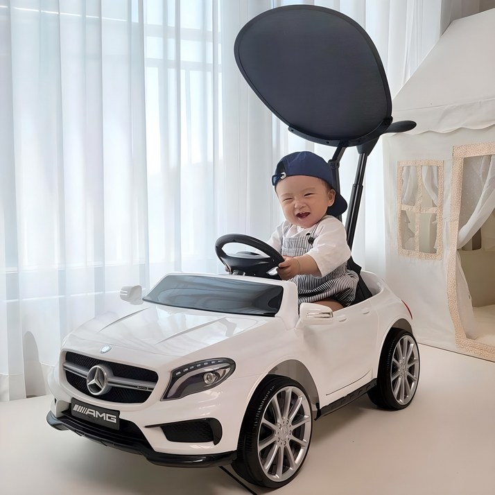 [주비에라] 벤츠 유아 전동 푸쉬카 푸시카, 화이트, 1개