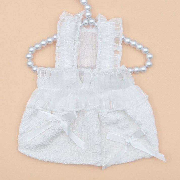 강아지 옷 드레스 리본 프릴 끈 나시 원피스