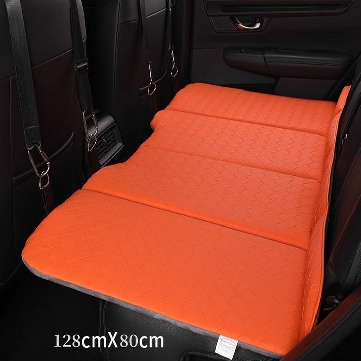 Fowod 연장형 자동차 뒷좌석 평탄화 확장보드 접이식 차량용 매트리스, 주황색