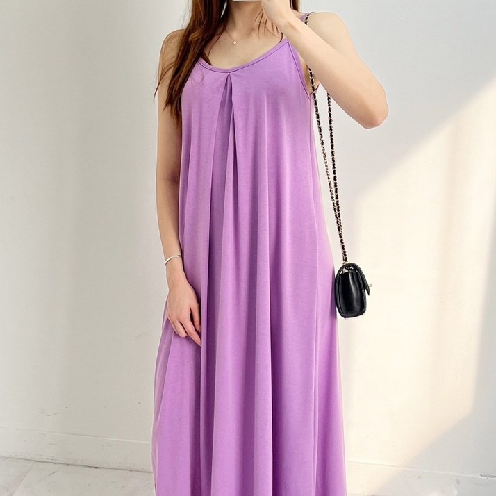 러브포텐 여성 빅사이즈 여름 끈나시원피스 플레어 민소매롱원피스 휴가룩 바캉스룩