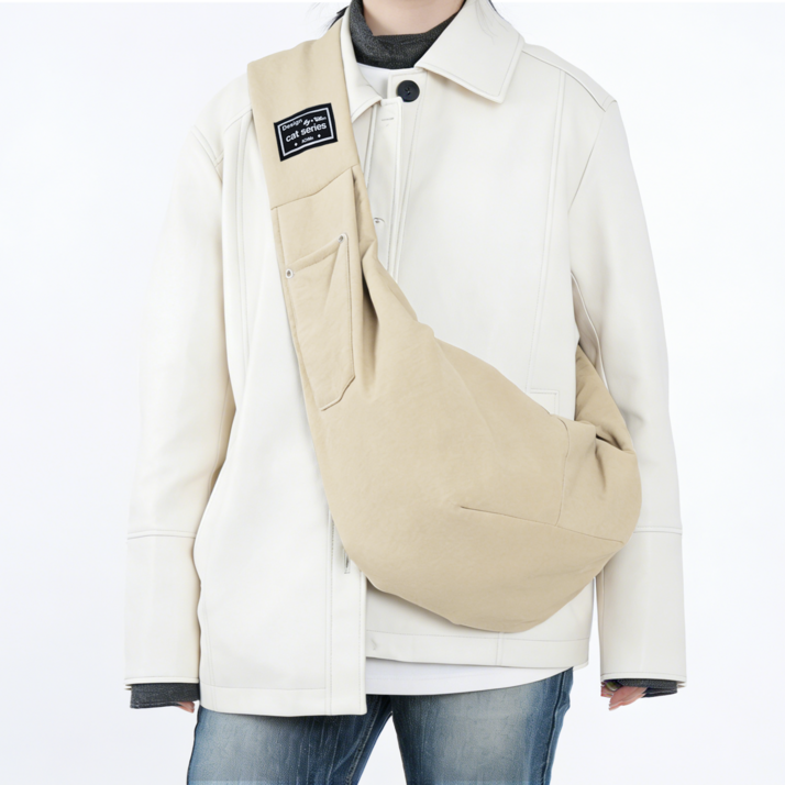 강아지 포대기 슬링백 강아지가방 슬링백 포대기 이동가방 안전한 버클 반려동물