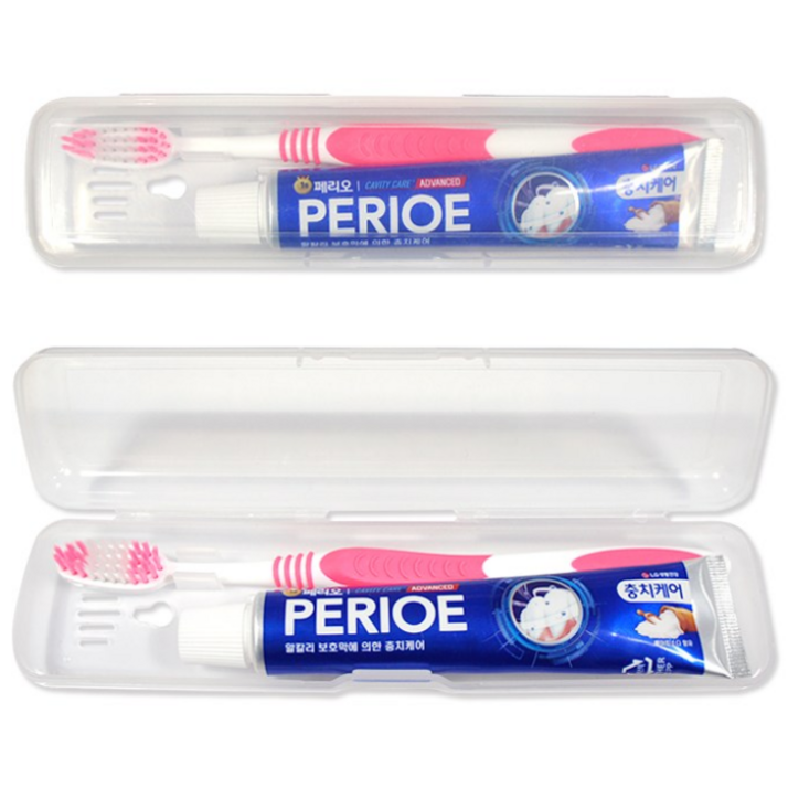 페리오 엘지 치약 칫솔 세트 휴대용 여행 양치 케이스