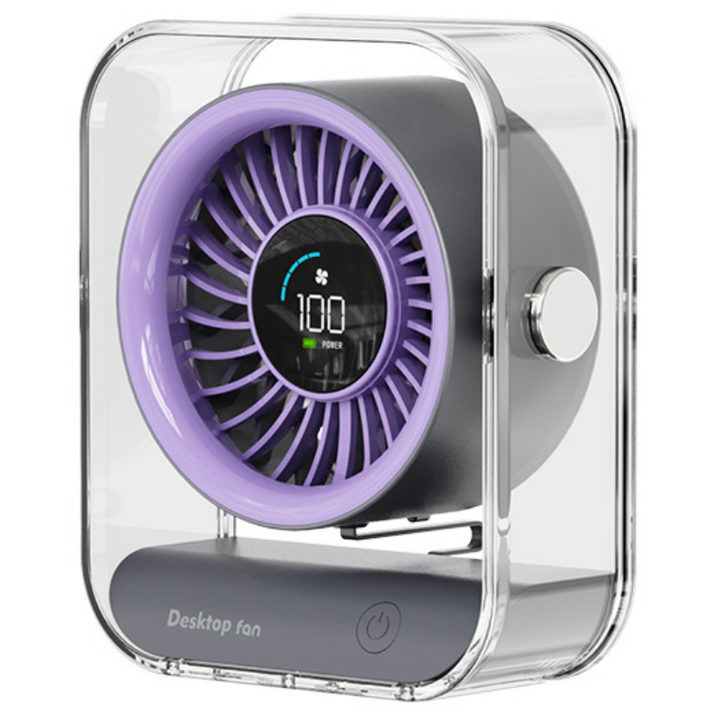 SHILONG 무선 무소음 탁상용 선풍기 미니 파워 서큘레이터, 퍼플