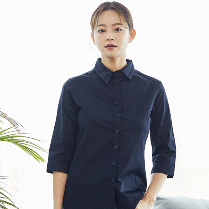 유니스토어 여성 7부 면혼방 블라우스 3 color