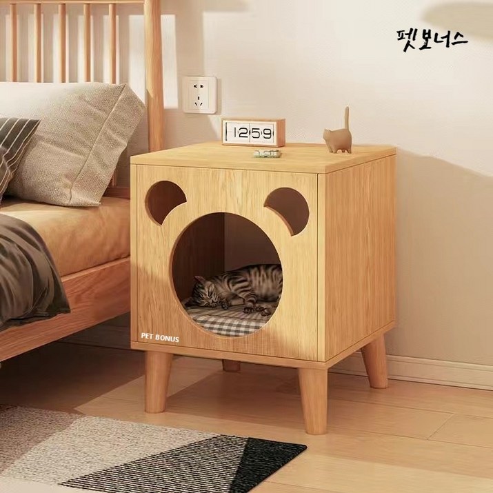 펫보너스 MDF 사이드 테이블형 고양이 숨숨집 펫보너스 MDF 사이드 테이블형 고양이 숨숨집