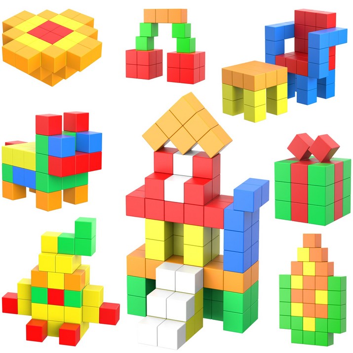 AOMIKS 자석 블럭 30mm 아이 창의력을 깨우는마그네틱 큐브 STEM 장난감 남자 여자 수학 교구, 48피스