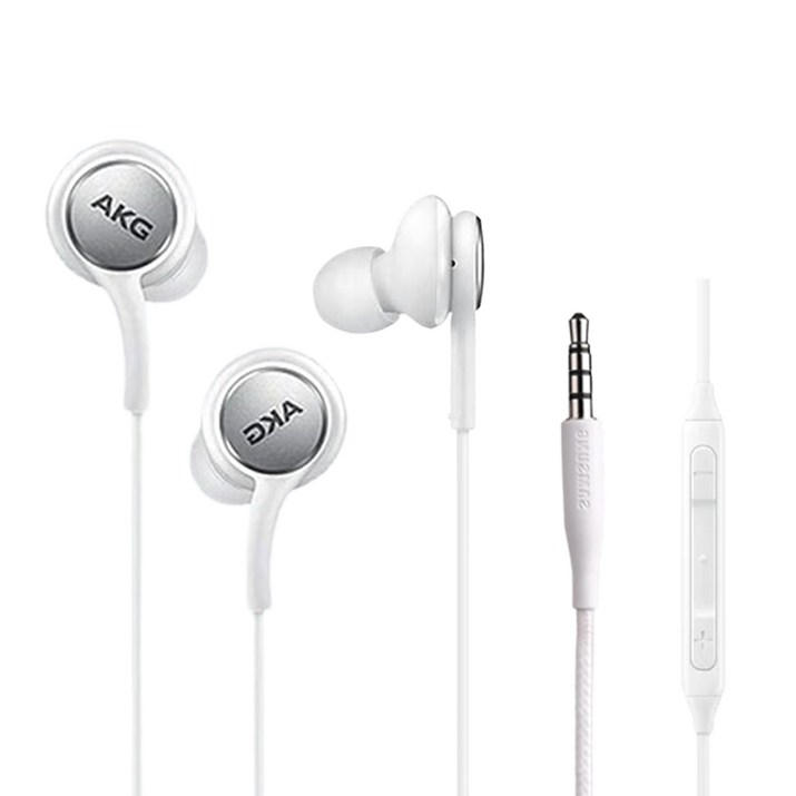 [홈방구]삼성전용 3.5 단자 유선이어폰 정품 AKG 스마트폰 갤럭시 노트북 인강 게이밍 S8 S9 S10 노트8 노트9, 화이트