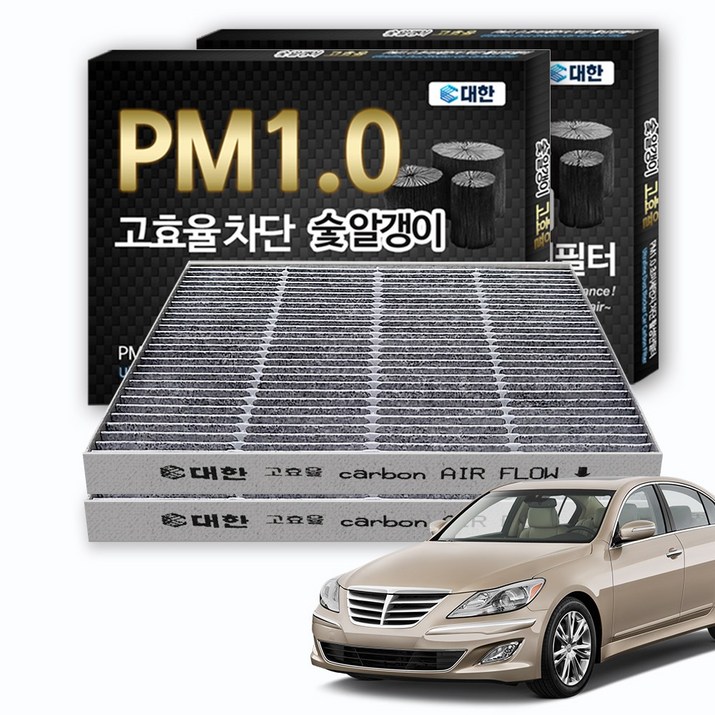 대한카필터 PM1.0 활성탄 에어컨필터, 2개, 제네시스BH - KC153