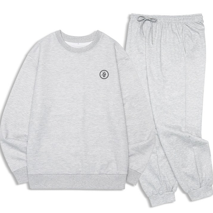 듀아크 남성용 이니셜 스몰로고 멀티웨어 스웻셔츠 조거팬츠 셋업