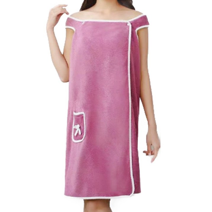 리브리카 여성 목욕 랩 샤워 가운, 딥퍼플, 1개