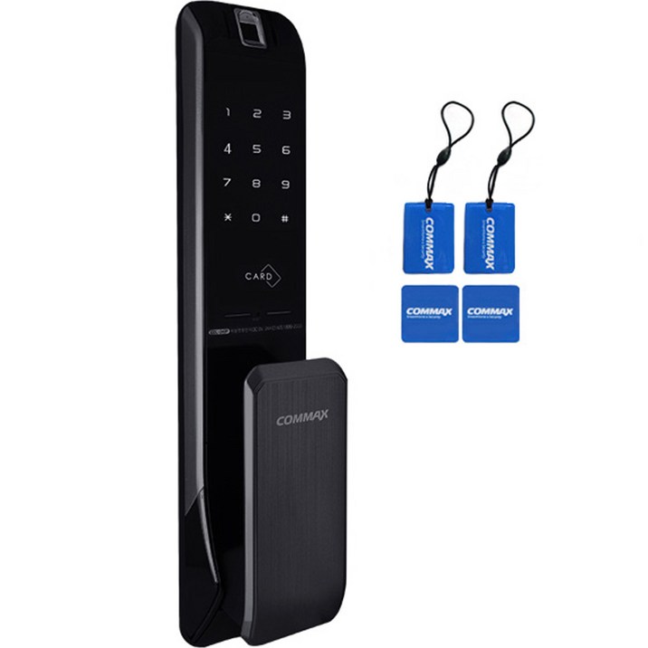 COMMAX 지문인식 푸시풀 디지털도어락 열쇠식 CDL240P 다크실버 COMMAX 지문인식 푸시풀 디지털도어락 열쇠식 CDL240P 다크실버