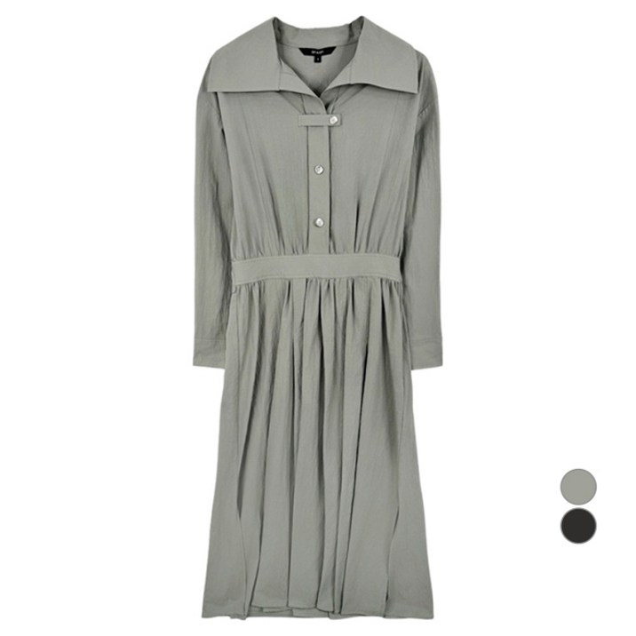 온앤온 여성용 카라넥 플레어 원피스