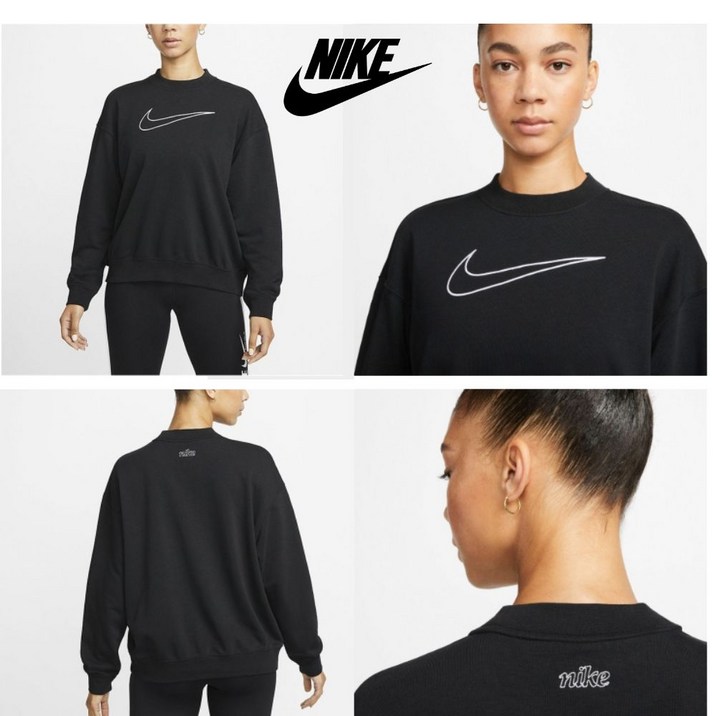 나이키 드라이 핏 겟 핏 여성 맨투맨 그래픽 블랙 [국내매장판 A/S가능]