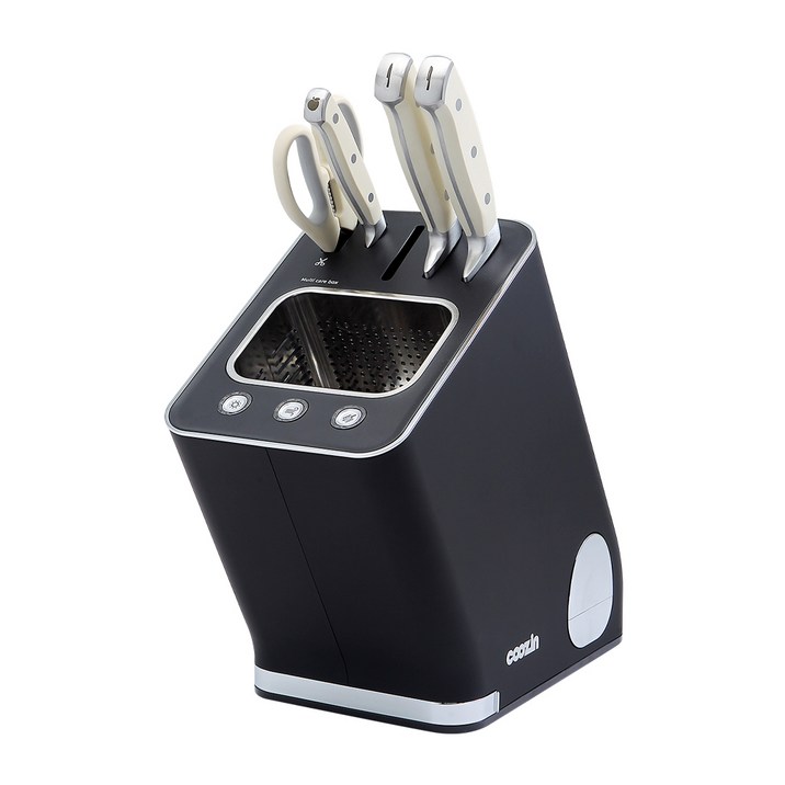 쿠진 나이프케어 시즌2 살균건조기 칼갈이 + 칼세트, 매트블랙