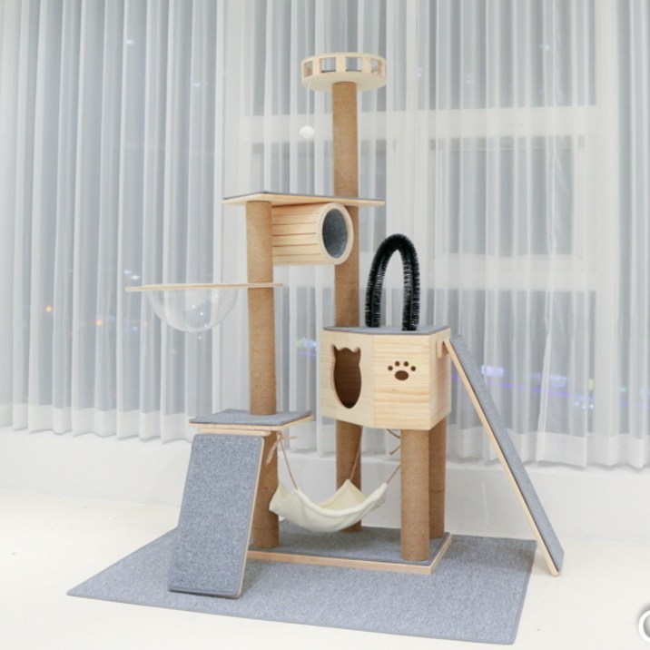 가르르 원목 고양이 캣타워, 진그레이, 1개