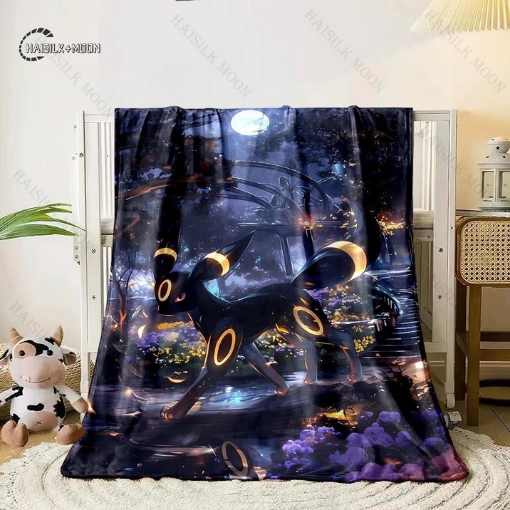 포켓몬 우산 프린트 담요 성인 부드럽고 침구 침대 소파 야외 여행 커버 코버터