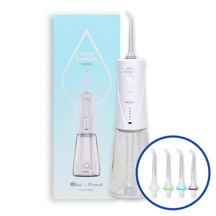 워터테라픽 코드리스 구강세정기 +제트팁 4개포함 1800회맥동수압 1년무상AS 방수, 단일상품, 화이트