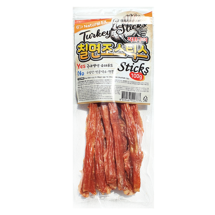 칠면조스틱스100g 네츄럴EX국내산, 5개