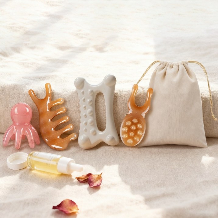 FASEN 괄사 마사지기 문어괄사 바디 페이스 괄사 4종