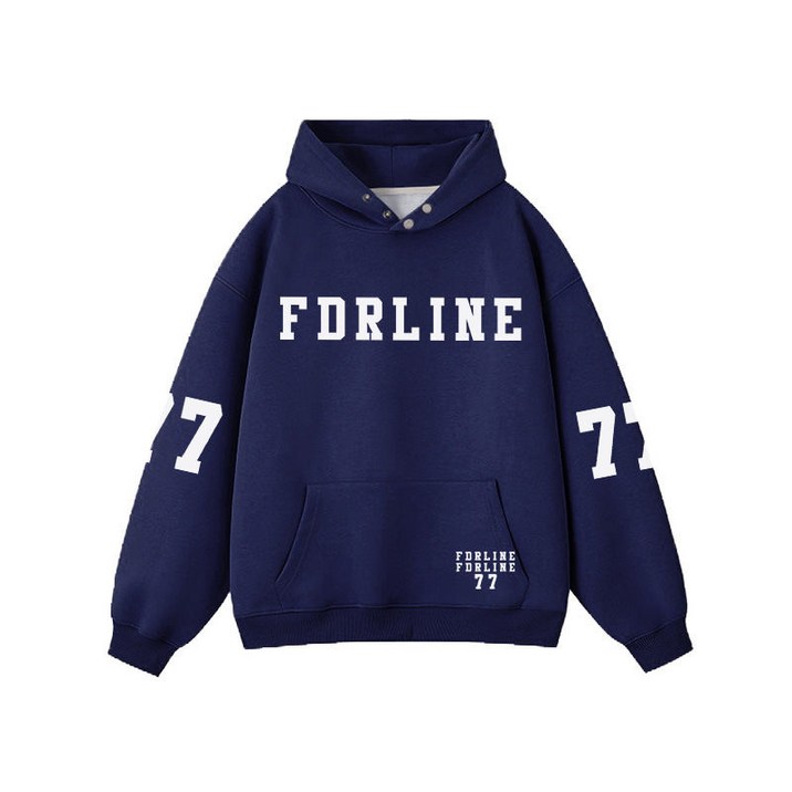 yelltata겨울 신상 코튼 더블 버튼 루즈핏 심플 패션 여성 후드티