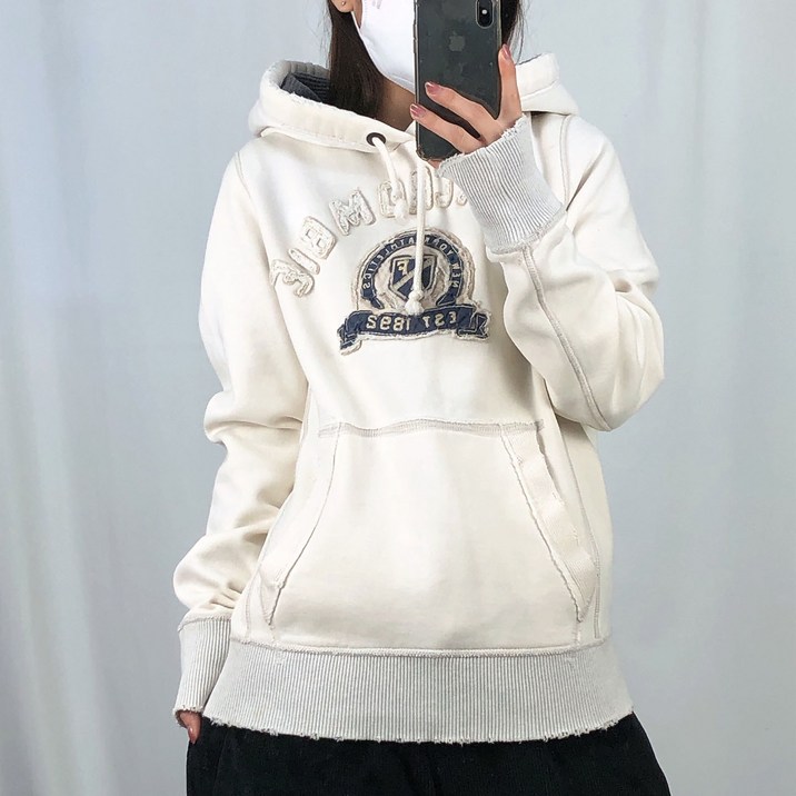 구제의류아베크롬비 y2k 데미지 기모 후드티 S  빈티지아워 250221