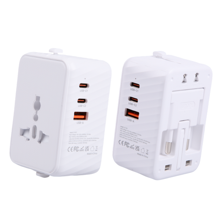 루루미 여행용 멀티 어댑터 3포트 유럽 미국 일본 호주 영국 올인원, 1개